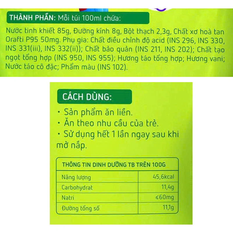 Thạch Ích Nhi bổ sung chất xơ hương trái cây, 100 ml dạng thạch (từ 2 tuổi) 3
